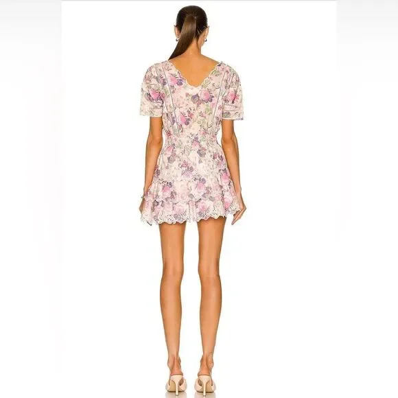 Loveshackfancy Mavis Ruffle Eyelet Floral Mini Dress Size Small - Picture 3 of 16